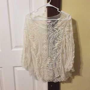 Mesh detailed shirt.